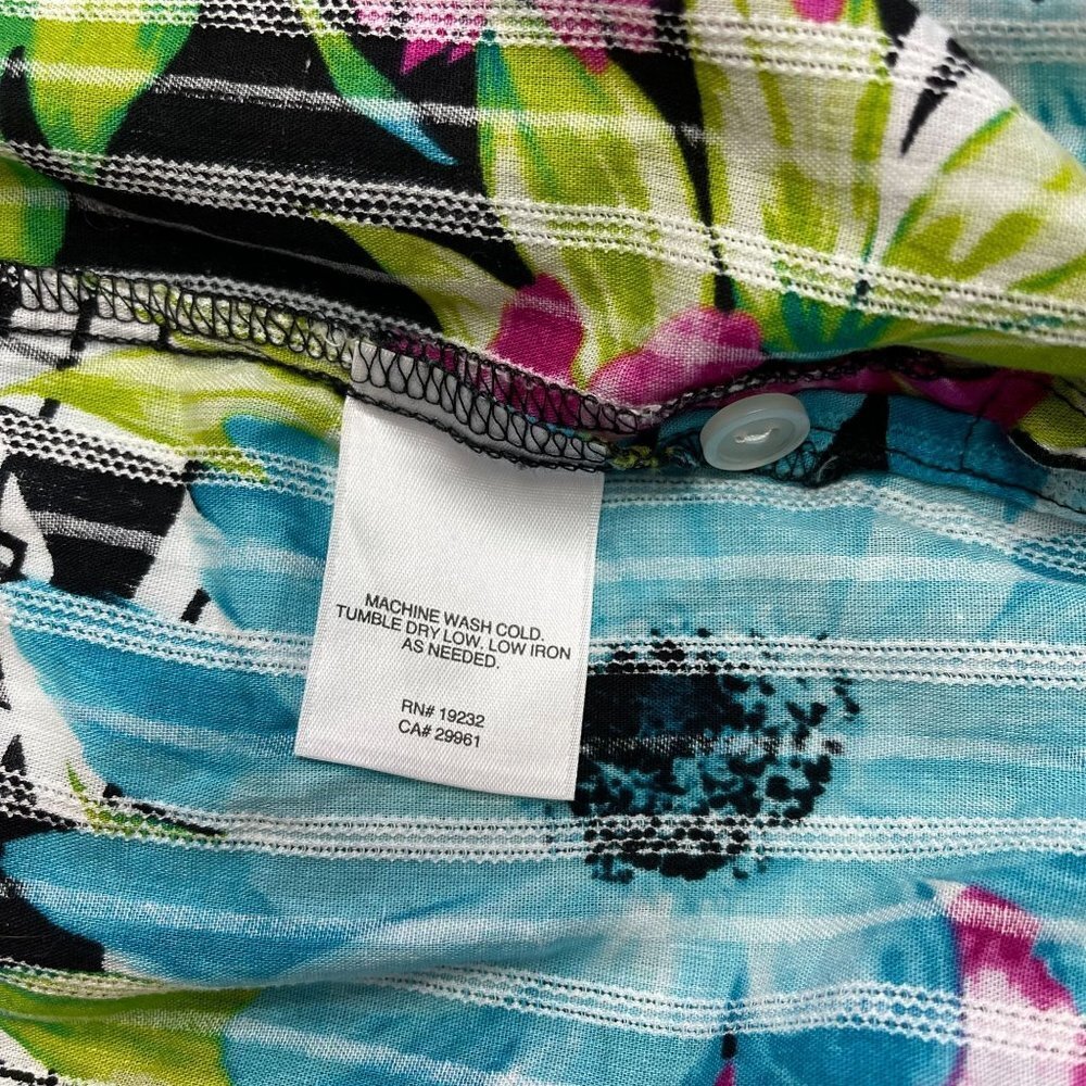 Alfred Dunner Women's Bright Floral Print 3/4 Sleeve Button Down Blouse Size 14P - Picture 8 of 16